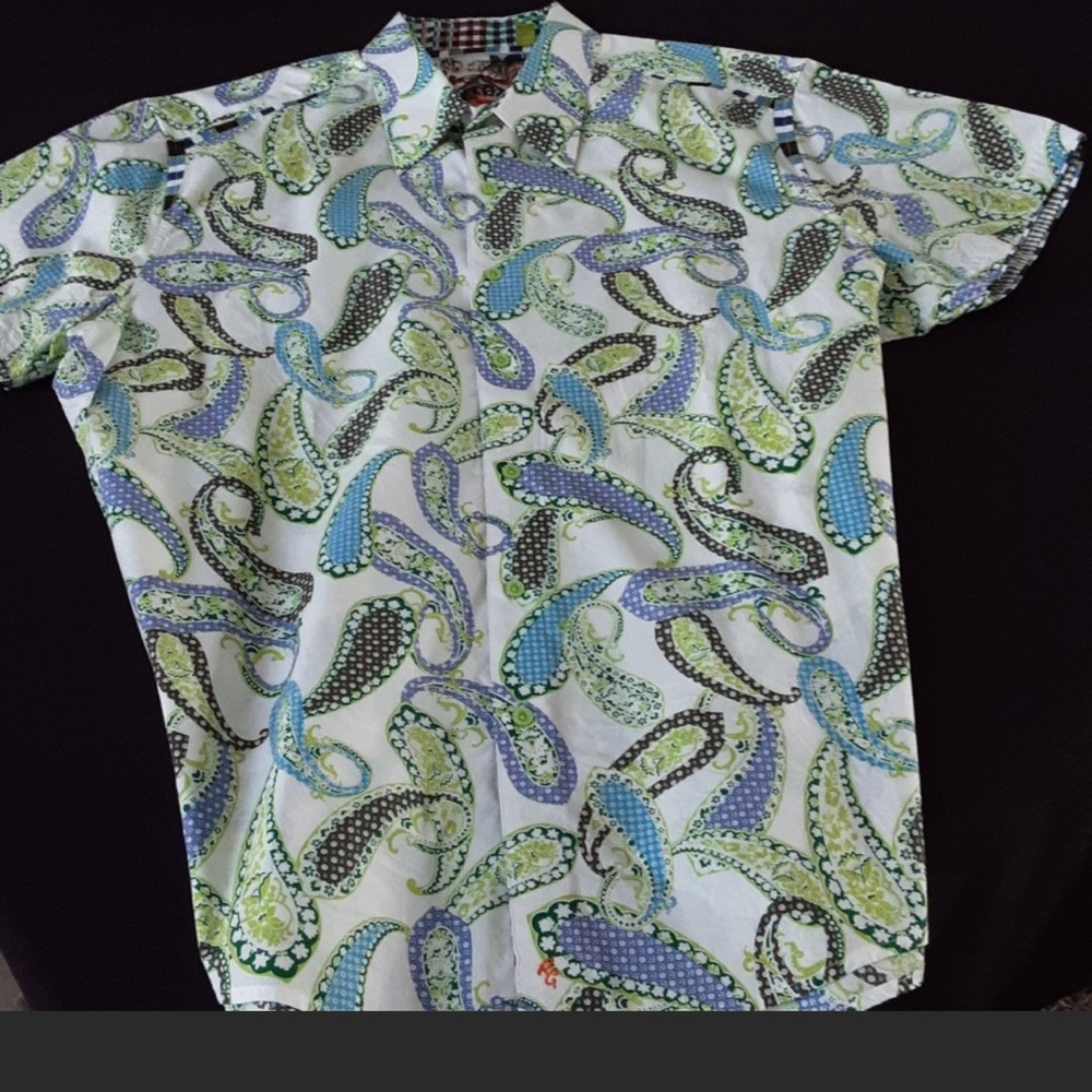 Robert Graham paisley print button down shirt 3xl